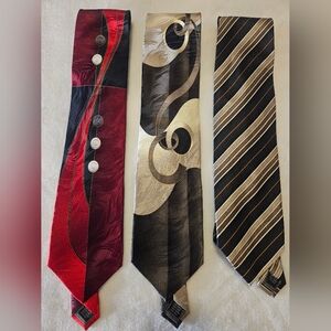 Three Men's 100% Silk Vintage Croft & Barrow Tie's.